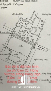 Chuyển nhượng 4 lô đất tại Cam Lộ, Hùng Vương, Hồng Bàng, Hải Phòng